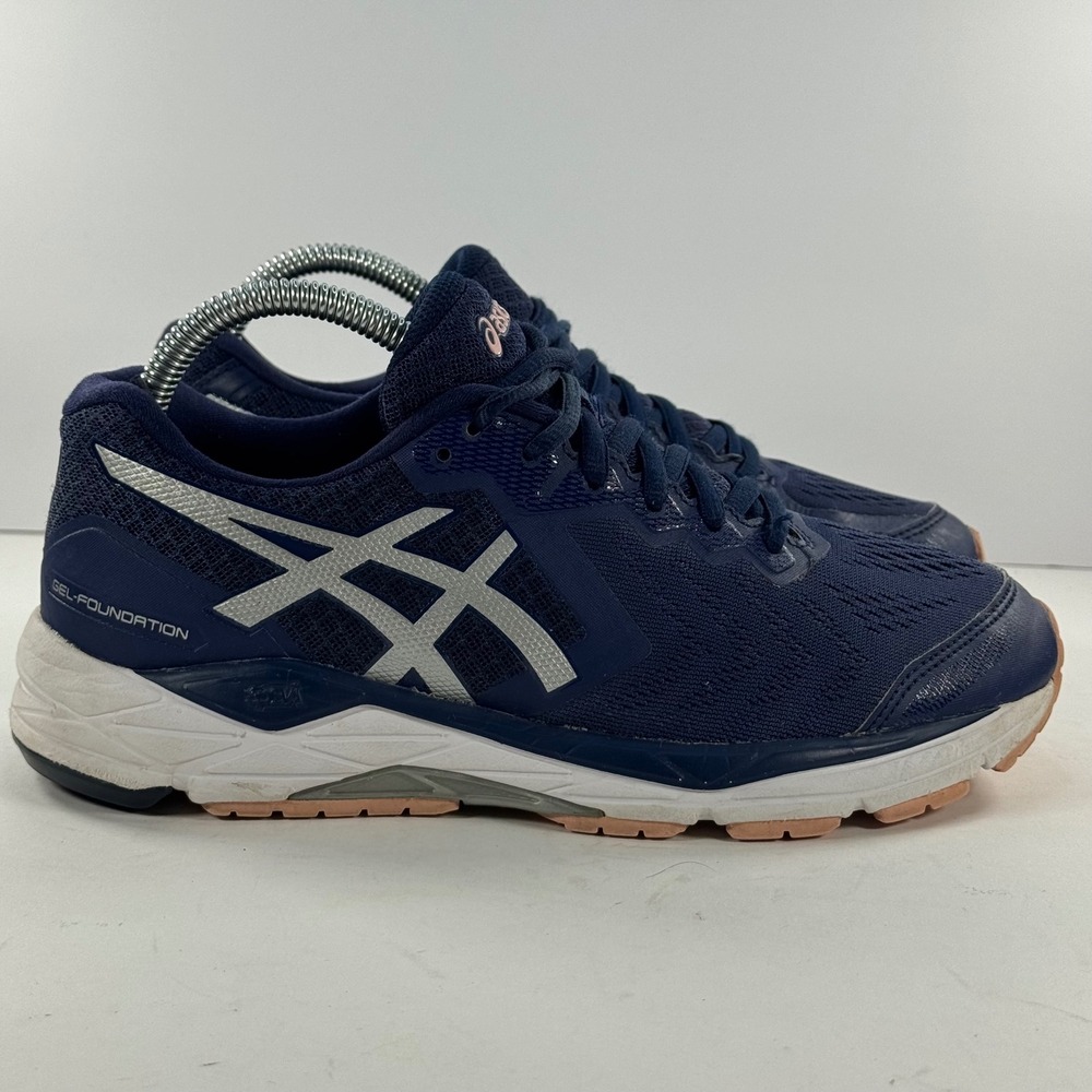 Asics Gel-Foundation 13 Navy‎ Blue Rose Gold Running Shoes T864N Womens 7.5 Wide